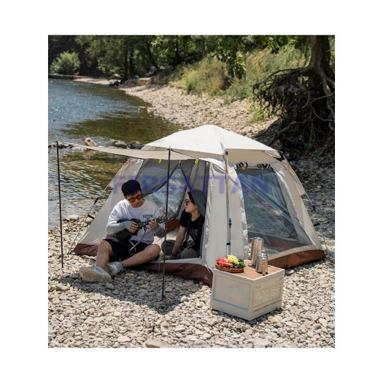 4 Tarafı Kare Tenteli Tam Otomatik Kamp Çadırı 6 Kişilik