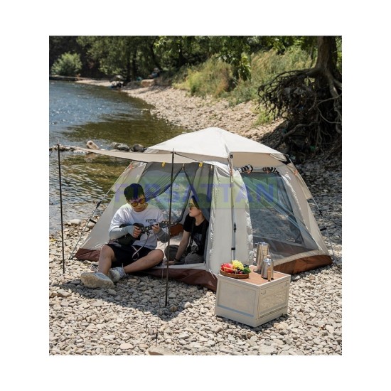 4 Tarafı Kare Tenteli Tam Otomatik Kamp Çadırı 4 Kişilik