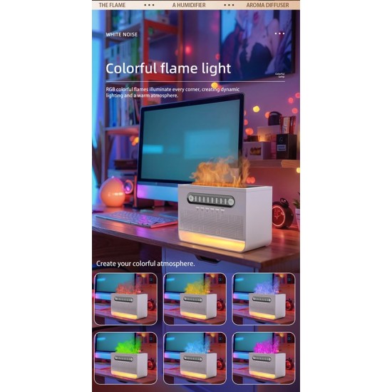 8 Doğa Sesli Aroma Difüzör Nemlendirici ve Bluetooth Hoparlör