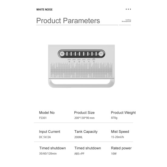 8 Doğa Sesli Aroma Difüzör Nemlendirici ve Bluetooth Hoparlör