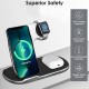 Kablosuz 15W Hızlı Şarj Standı 3 in 1 Seyahat Şarj Cihazı