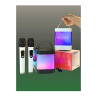 Z9 Karaoke Hoparlör Taşınabilir Bluetooth Hoparlör Mikrofon Seti Beyaz