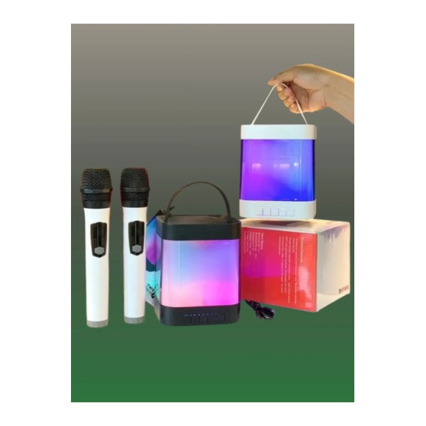 Z9 Karaoke Hoparlör Taşınabilir Bluetooth Hoparlör Mikrofon Seti Beyaz