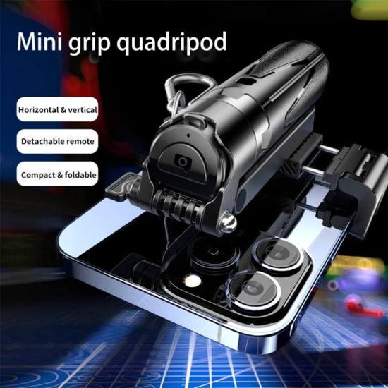 P15 Mini Selfie Çubuğu 41.5 cm Mini Grip Quadripod Aluminum Uzaktan Kumandalı