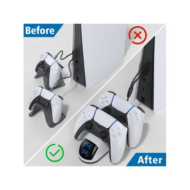 PS5 Dualsense Göstergeli Hızlı Şarj İstasyonu PS5 Charging Dock 0515