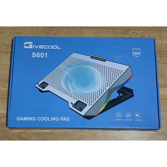 Givecool S601 RGB Laptop Soğutucu 6 Kademe Yükseklik 16 cm Fanlı Alüminyum Stand