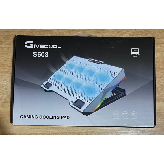 givecool-s608-rgb-laptop-sogutucu RGB LED 8 Fanlı Ayarlanabilir Stand