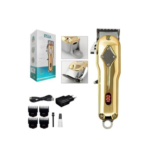 INSUA HK-770 Profesyonel Şarjlı LED Ekranlı Tıraş Makinesi Gold