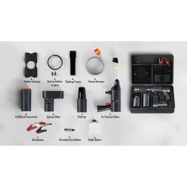 İTing 4-in-1 Araç Seti: Yıkama  Süpürge Lastik Kompresör  Akü Takviye