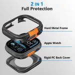 Apple Watch Ultra 49 mm Metal Kasa Kırılmaz Cam Tam Koruma Seti