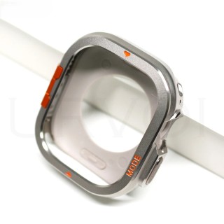 Apple Watch Ultra 49 mm Metal Kasa Kırılmaz Cam Tam Koruma Seti