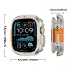 Apple Watch Ultra 49 mm Metal Kasa Kırılmaz Cam Tam Koruma Seti