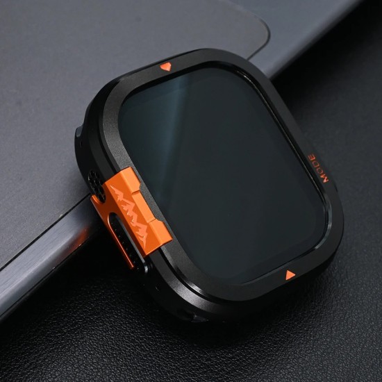 Apple Watch Ultra 49 mm Metal Kasa Kırılmaz Cam Tam Koruma Seti