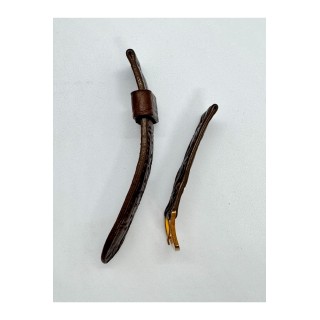 24 mm Gerçek Deri El Yapımı Eskitme Saat Kordonu Kahverengi Desenli