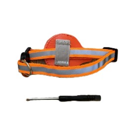 Airtag Tutuculu Kedi Tasması Zilli ve Reflektörlü Turuncu