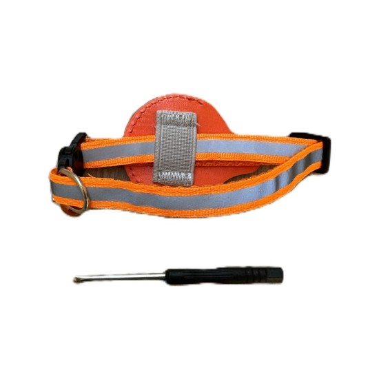 Airtag Tutuculu Kedi Tasması Zilli ve Reflektörlü Turuncu