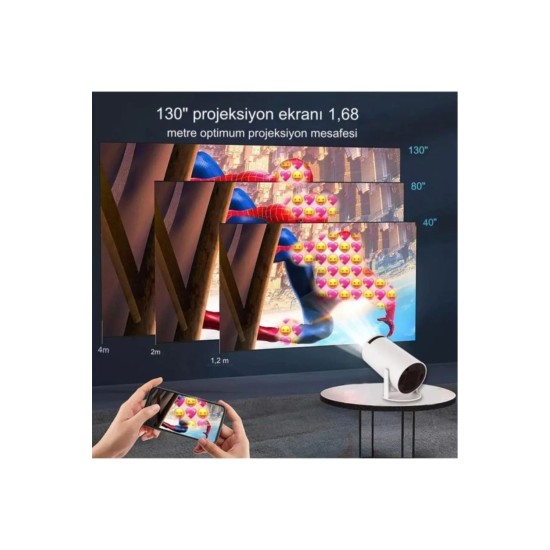 HY300 Taşınabilir Projeksiyon Mini Projektör Cihazı
