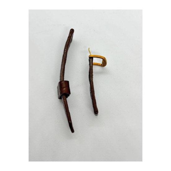 24 mm Gerçek Deri El Yapımı Eskitme Saat Kordonu Kahverengi Desenli