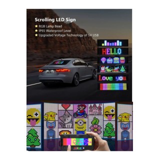 LED Ekran Matrix Panel Cama Yapışan 60 cm Boy 16x96 Pixel