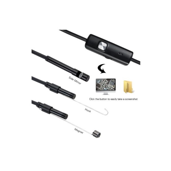 Endoskop Kameralı Boru muayene cihazı 3in1 2MT 5.5mm  USB kablosu  Borescope Su geçirmez