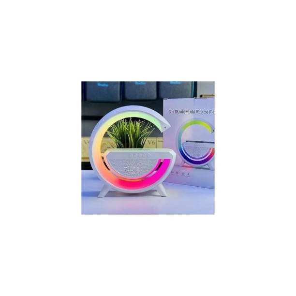 BT-2301 Wireless Kablosuz Şarj Destekli Radyolu Rainbow Aydınlatmalı Bluetooth Hoparlör Fm Radyo