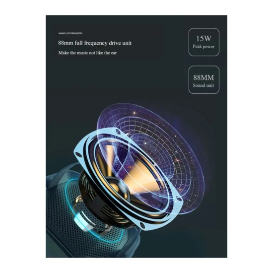 Z9 Karaoke Hoparlör Taşınabilir Bluetooth Hoparlör Mikrofon Seti Siyah