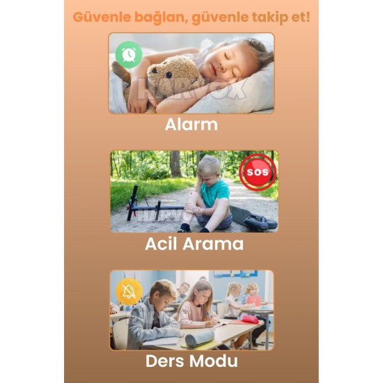 HARVOX HX 4G PRO Görüntülü Görüşmeli Akıllı Çocuk Takip Saati (BTK Kayıtlı – Siyah)
