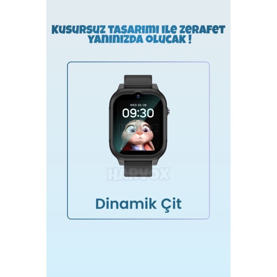 HARVOX HX 4G MAX Görüntülü Görüşmeli Akıllı Çocuk Takip Saati Siyah