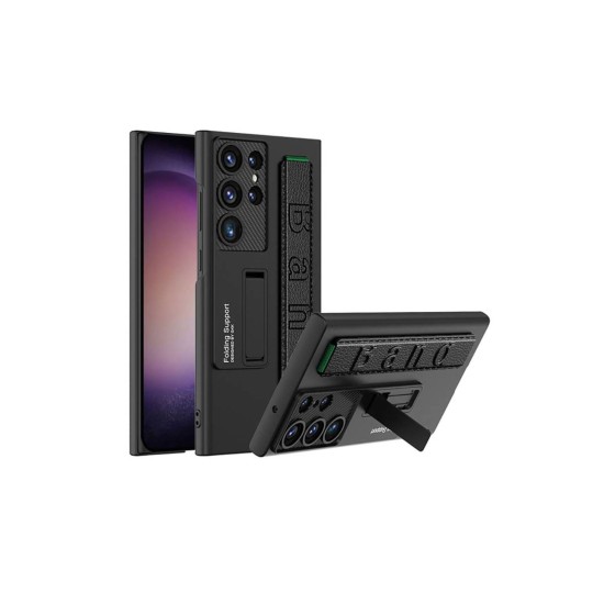 Samsung Galaxy S23 Ultra Standlı ve Tutma Bantlı Kılıf Zore Band Kapak