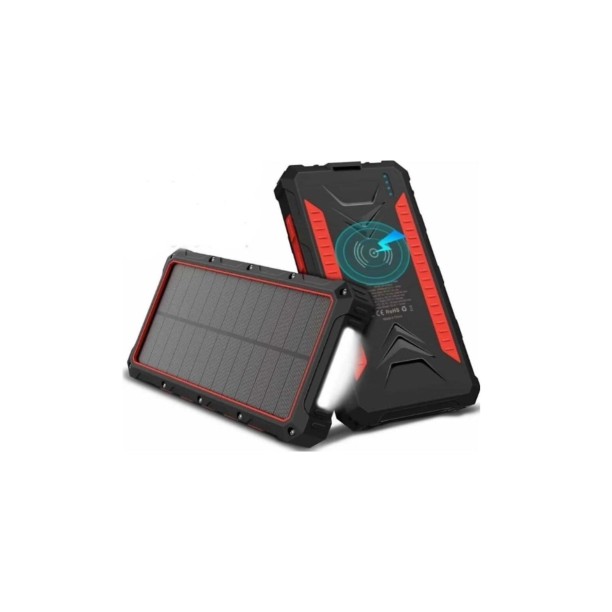 Solar Enerjili Wireless Özellikli 20000 mAh Solar Powerbank 2- 1 Çıkışlı