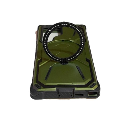 Samsung Galaxy S23 Ultra Magsafe ve Standlı Tank Kılıf Yeşil