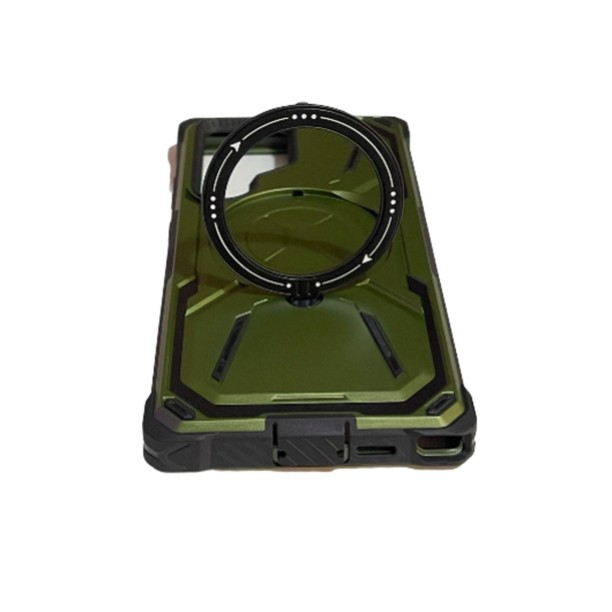 Samsung Galaxy S23 Ultra Magsafe ve Standlı Tank Kılıf Yeşil