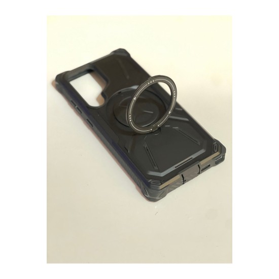 Samsung Galaxy S24 Ultra Magsafe ve Standlı Tank Kılıf Siyah Yeşil Kırmızı