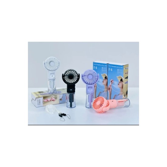 F4 2 in 1 USB Mini Fan ve Nemlendirici  Boyun Askılı