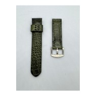 22 mm Gerçek Deri El Yapımı Eskitme Saat Kordonu Krokodil 