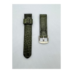 22 mm Gerçek Deri El Yapımı Eskitme Saat Kordonu Krokodil 