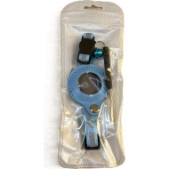 Airtag Tutuculu Kedi Tasması Zilli ve Reflektörlü Mavi