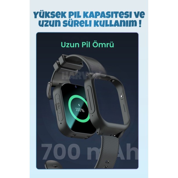 HARVOX HX 4G MAX Görüntülü Görüşmeli Akıllı Çocuk Takip Saati Siyah