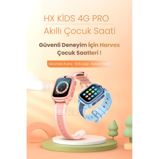 HARVOX HX 4G PRO Görüntülü Görüşmeli Akıllı Çocuk Takip Saati (BTK Kayıtlı – Siyah)