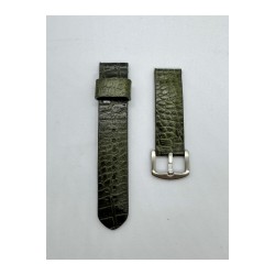 22 mm Gerçek Deri El Yapımı Eskitme Saat Kordonu Krokodil 
