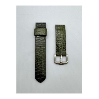 22 mm Gerçek Deri El Yapımı Eskitme Saat Kordonu Krokodil 
