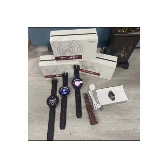 HK 8 Hero Siyah Curved AMOLED Akıllı Saat