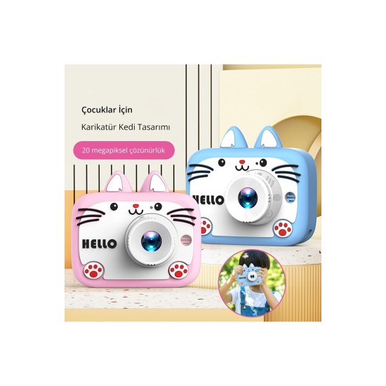 Angeleye KS-102 Çocuklar İçin Dijital Kamera Mavi