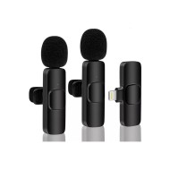 K9 Kablosuz Yaka Mikrofonu Çift Set Lightning Uyumlu