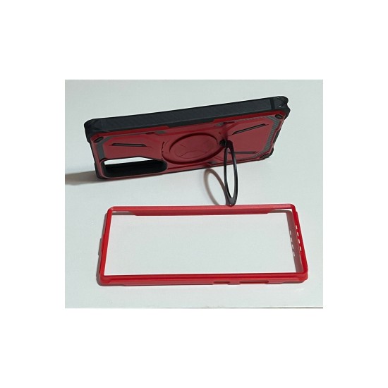 Samsung Galaxy S24 Ultra Magsafe ve Standlı Tank Kılıf Siyah Yeşil Kırmızı