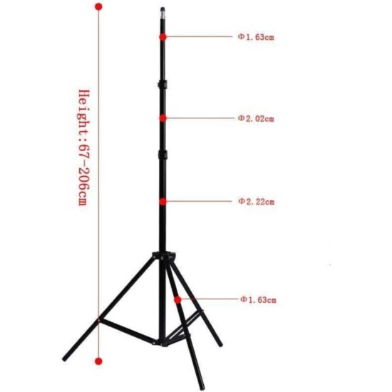 Teleskopik Tripod Uzun Tripod 2.1 Metre Tripod Siyah