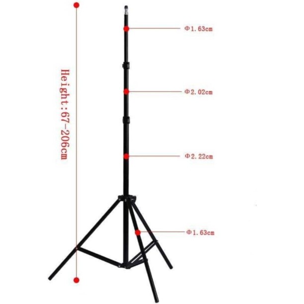 Teleskopik Tripod Uzun Tripod 2.1 Metre Tripod Siyah