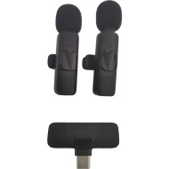 K9 Kablosuz Yaka Mikrofonu Çift Set Type-C Uyumlu
