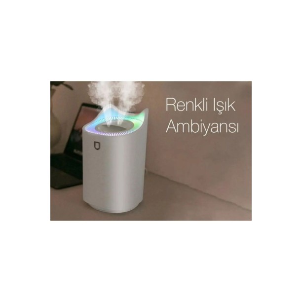 Büyük Boy Hava Nemlendirici Çift Çıkışlı Buhar Makinesi Aroma Difüzör 3300ml