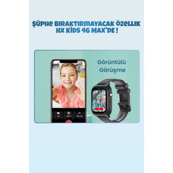 HARVOX HX 4G MAX Görüntülü Görüşmeli Akıllı Çocuk Takip Saati Siyah